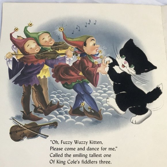 FUZZY WUZZY KITTEN Book 1947 Mother Goose Children’s Story - Picture 7 of 10